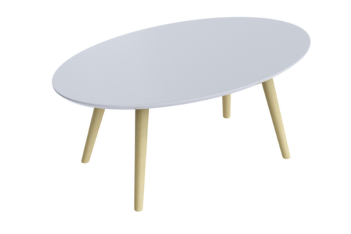 Paperflow Table d'appoint ovale Scandi, hauteur x largeur x profondeur 350 x 850 x 500 mm, panneau blanc  L