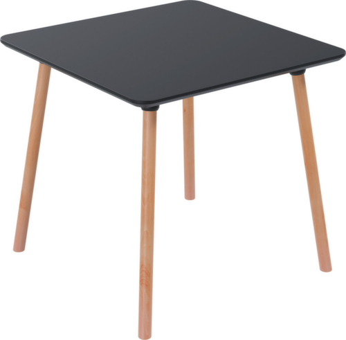 Paperflow Table de bistrot Palomba avec pieds en bois, largeur x profondeur 800 x 800 mm, panneau noir  L