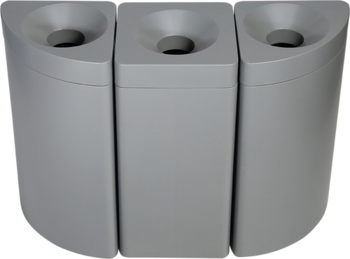 Conteneur de matières recyclables auto-extinguible probbax®, 40 l, gris, partie supérieure gris  L