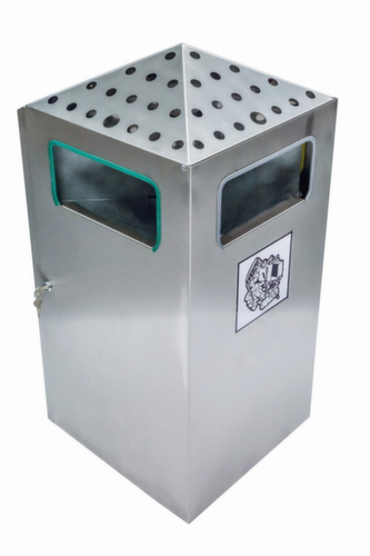 Cendrier poubelle PYRAMIDE avec 4 ouvertures d'introduction