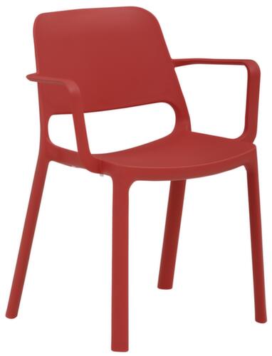 Mayer Sitzmöbel chaise empilable myNUKE utilisable à l'extérieur + accoudoirs, rouge framboise