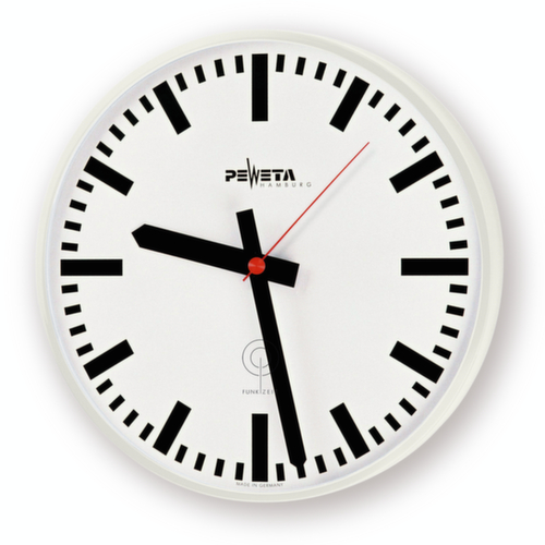 Horloge murale avec boîtier métallique, avec cadran à traits, Ø 300 mm  L