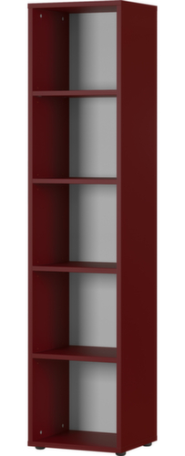 Rayonnage de bureau GW-AGENDA, largeur 450 mm, 5 HC, rouge rubis/gris clair  L