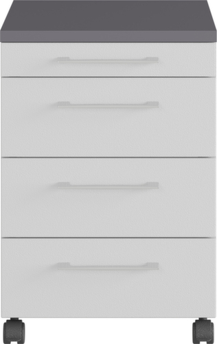 Caisson mobile GW-PROFI 2.0 avec 3 tiroirs, 4 tiroir(s), gris clair/gris clair