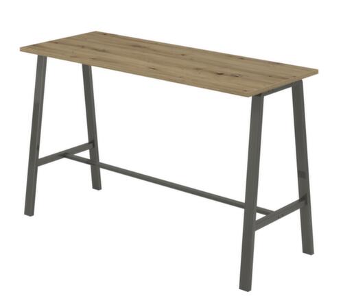 Table haute Industrial, largeur x profondeur 1750 x 680 mm, panneau chêne noueux
