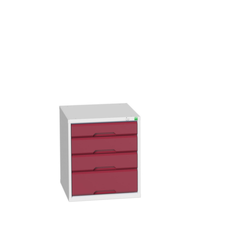 bott Armoire à tiroirs verso, 4 tiroir(s), RAL7035 gris clair/RAL3004 rouge pourpre  L