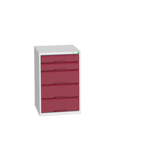 bott Armoire à tiroirs verso, 5 tiroir(s), RAL7035 gris clair/RAL3004 rouge pourpre  L