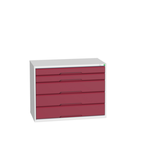 bott Armoire à tiroirs verso, 5 tiroir(s), RAL7035 gris clair/RAL3004 rouge pourpre  L