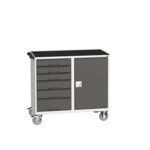 bott poste de travail mobile verso, 6 tiroirs, 1 armoire, RAL7035 gris clair/RAL7016 gris anthracite  L