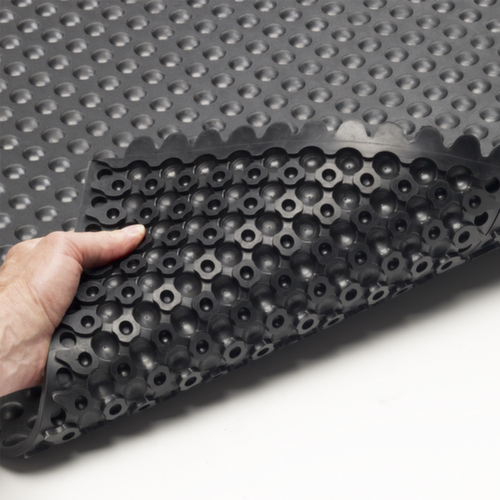 tapis de sol anti-fatigue Almelo résistant aux produits chimiques, dalle, longueur x largeur 910 x 910 mm