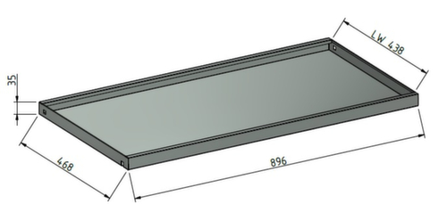stumpf Etagère coulissante Serie 3000 avec bord pour armoire d'atelier, largeur x profondeur 1000 x 500 mm  L