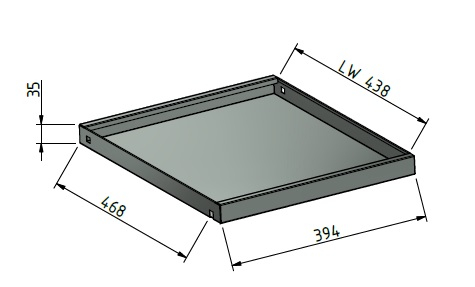 stumpf Etagère coulissante Serie 3000 avec bord pour armoire d'atelier, largeur x profondeur 500 x 500 mm  L