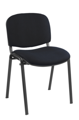 Chaise rembourrée empilable, assise tissu (100 % polyester), noir  L