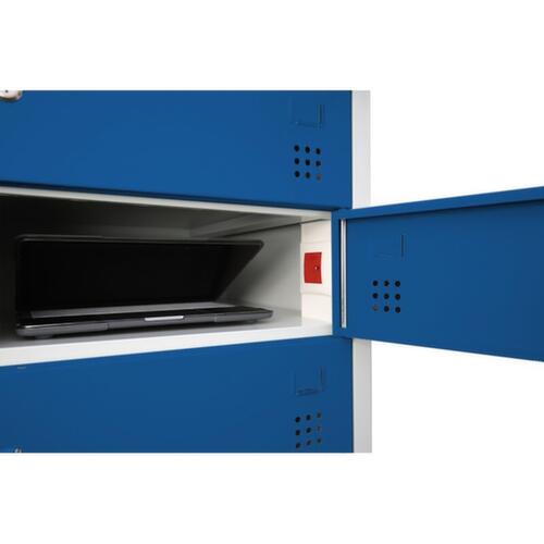 armoire pour ordinateur portable, RAL7035 gris clair/RAL5010 bleu gentiane  L