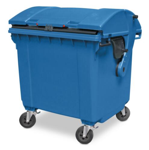 Conteneur à déchets grande capacité avec couvercle coulissant, 1100 l, bleu  L