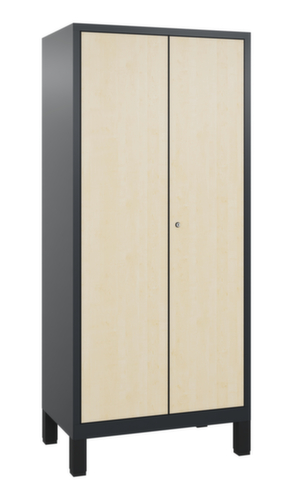 C+P Armoire vestiaire Evolo avec portes déco - 2 compartiments - dont 2 verrouillables ensemble, largeur de compartiment 400 mm