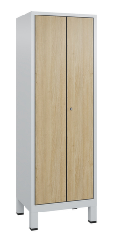 C+P Armoire vestiaire Evolo avec portes déco - 2 compartiments - dont 2 verrouillables ensemble, largeur de compartiment 300 mm