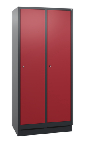 C+P Armoire vestiaire Evolo avec 2 compartiments - portes lisses, largeur de compartiment 400 mm