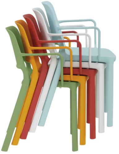 Mayer Sitzmöbel chaise empilable myNUKE utilisable à l'extérieur + accoudoirs, blanc  L
