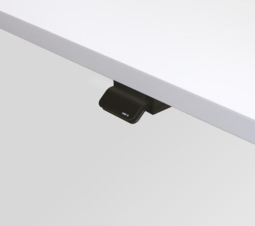 Table de conférence hauteur réglable électriquement, largeur x profondeur 2200 x 1030 mm, panneau blanc  L