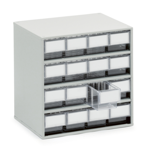Treston petit bloc tiroirs, 16 tiroir(s), RAL7035 gris clair/transparent  L