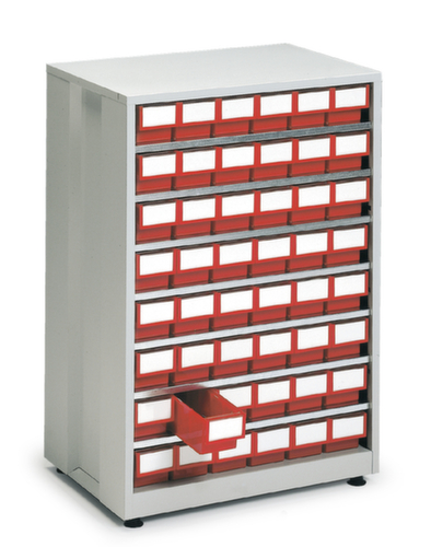Treston Grand bloc tiroirs, 48 tiroir(s), RAL7035 gris clair/rouge  L