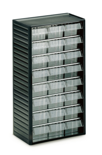 Treston bloc à tiroirs transparents, 24 tiroir(s), gris anthracite/transparent  L