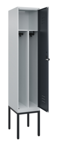 C+P Armoire vestiaire Classic Plus pour une séparation en noir et blanc, largeur de compartiment 400 mm  L