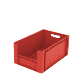 Conteneur de stockage visible Euronorm avec ouverture d'accès, rouge, HxLxl 270x600x400 mm