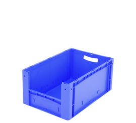 Conteneur de stockage visible Euronorm avec ouverture d'accès, bleu, HxLxl 270x600x400 mm