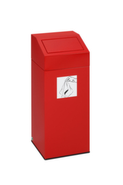 Collecteur de recyclage étiquette autocollante incl., 45 l, RAL3000 rouge vif, couvercle rouge