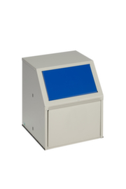 VAR Collecteur de matières recyclables avec rabat frontal, 23 l, RAL7032 gris silex, couvercle bleu