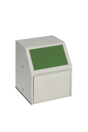 VAR Collecteur de matières recyclables avec rabat frontal, 23 l, RAL7032 gris silex, couvercle vert