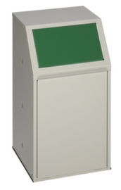 VAR Collecteur de matières recyclables avec rabat frontal, 39 l, RAL7032 gris silex, couvercle vert