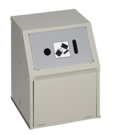 VAR Collecteur de matières recyclables avec rabat frontal, 23 l, RAL7032 gris silex, couvercle argent rotax
