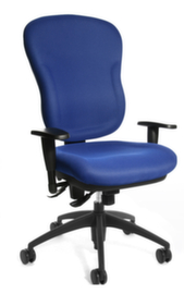 Topstar Siège de bureau pivotant avec assise galbée et capitonnage très épais, bleu