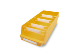 Bac compartimentable à bec, jaune, profondeur 500 mm