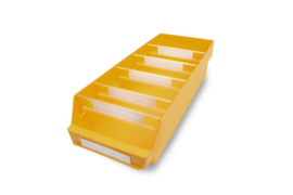 Bac compartimentable à bec, jaune, profondeur 600 mm