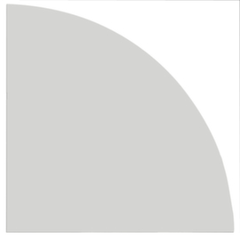 Angle de liaison rond Sina 90°, largeur x profondeur 800 x 800 mm, plaque gris clair