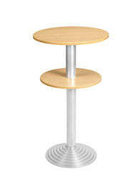 Table haute avec pied à disque, Ø 600 mm, panneau hêtre