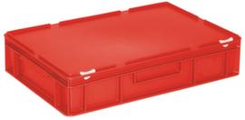 Conteneur Euronom avec couvercle à charnière, rouge, HxLxl 135x600x400 mm