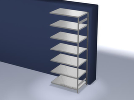 hofe Système de rayonnages sans vis dans une construction mi-lourde, hauteur x largeur x profondeur 3000 x 1310 x 835 mm, 7 tablettes