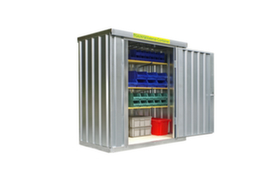 S&auml;bu Conteneur de stockage galvanis&eacute; FLADAFI&reg; avec porte battante