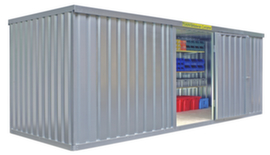 S&auml;bu Conteneur de stockage galvanis&eacute; FLADAFI&reg; avec porte battante