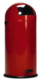 Poubelle à pédale avec couvercle à charnière en acier inoxydable, 40 l, rouge