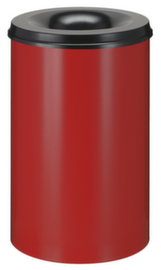 Corbeille à papier autoextinguible en acier, 110 l, rouge, partie supérieure noir