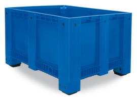 Bac grand volume pour entrepôts frigorifiques, capacité 610 l, bleu, 4 pieds