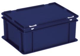 Conteneur Euronom avec couvercle à charnière, bleu, HxLxl 185x400x300 mm