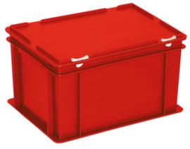 Conteneur Euronom avec couvercle à charnière, rouge, HxLxl 235x400x300 mm