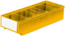 bac compartimentable, grande surface d’inscription, jaune, profondeur 400 mm